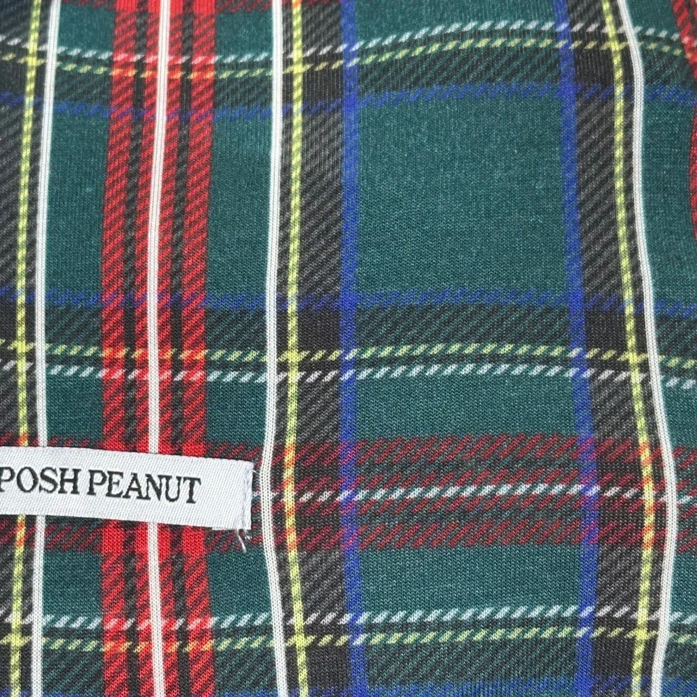 Posh Peanut Fitted Crib Sheet Plaid‎ Green Bamboo Cozy Toddler Bedding Christmas